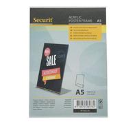 SECURIT - Porta Poster da Tavola - Design Forma a L - Formato A5 | Espositore Brochure Double-Face - Acrilico Trasparente - Per Ristoranti e Bar - Pulizia Facile