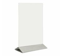 Securit Porta poster da tavolo verticale A5 - Base acciaio inox, acrilico trasparente