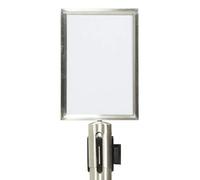 SECURIT - Porta Poster per Sistema Barriera Budget - Per Bar, Ristoranti, Pub, Negozi - Formato A4 - Doppia Faccia - Acciaio Inox Spazzolato - Finitura Cromata