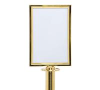SECURIT - Porta Poster per Sistema Barriera Classic - Per Bar, Ristoranti, Pub, Negozi - Formato A4 - Doppia Faccia - Acciaio Inox - Finitura Dorata