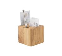 SECURIT - Portaconto Block - Tre Scomparti - Legno di Teak | Design in Teak - Tre Scomparti Porta Biglietti e Carte - Dimensioni 7x8x8 cm