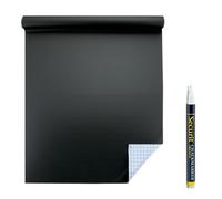 SECURIT - Rotolo Lavagna Autoadesiva con Pennarello - Nero - 100x45cm | Ritagliabile su Misura - Riutilizzabile - Impermeabile - Ideale per Cucine e Ristoranti