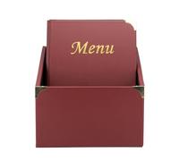 SECURIT - Set da 10 Porta Menu A4 Linea Basic Box Inclusa - Per Caffè, Ristoranti, Bar - Formato A4 - PVC - Colore Bordeaux