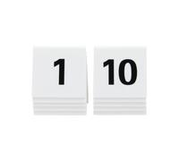 SECURIT - Set 10 Numeri da Tavolo 1-10 - Colore Bianco | Design Minimale - Numerazione 1-10 - Acrilico Resistente - 5,2x5,2x4,5cm