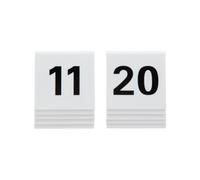 SECURIT - Set 10 Numeri Da Tavolo 11-20 - Per Ristoranti e Bar - Bianco | Design Acrilico Robusto - Dimensioni 5,2x5,2x4,5cm - Impilabile