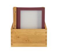 SECURIT - Set 10 Porta Menu A4 con Scatola Wood Box - Colore Bordeaux