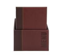 Securit Menu Box Trendy – Set 20 porta menu A4 – Similpelle Bordeaux – Box inclusa