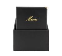 Securit - Set da 20 Porta Menu A4 Box Inclusa Linea Classic - Per Caffè, Ristoranti, Bar - Similpelle - Colore Nero