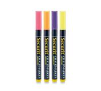 SECURIT - Set 4 Pennarelli a Gesso Liquido - Punta Fina 1-2mm - Tropical | Inchiostro a base d'acqua - Facile da cancellare con panno umido - Per lavagne e superfici non porose