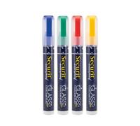 SECURIT - Set 4 Pennarelli a Gesso Liquido - Punta Media 2-6 mm - Assortiti | Resistenti all'Acqua - Inodori e Atossici - Multiuso per Vetro e Metallo