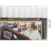 SECURIT - Set 8 Pennarelli Gesso Liquido - Punta 7-15 mm - Colore Bianco