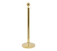 SECURIT - Set di Colonnina e Base per Sistema Barriera Classic - Per Bar, Ristoranti, Pub, Negozi - Testa Rotonda - 4 Punti di Connessione - Antigraffio e Protezione del Pavimento - Finitura Dorata