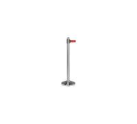 SECURIT - Set Colonnina con Base - Retrattile - Rosso - 205 cm