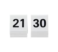 SECURIT - Set Da 10 Numeri Da Tavolo 21-30 - Per Caffè, Ristoranti, Bar - Acrilico - 5,2x5,2x4,5cm - Colore Bianco