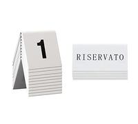 SECURIT Set Da 10 Numeri Per I Tavoli Da 1 A 10 & Set Da 5 Segna Tavolo Con La Scritta "Riservato" In Italiano