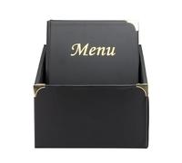 SECURIT - Set da 10 Porta Menu A4 Linea Basic Più Box - Per Caffè, Ristoranti, Bar - Formato A4 - PVC - Colore Nero