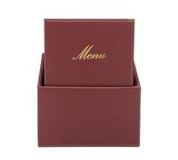 Securit - Set da 20 Porta Menu A4 Box Inclusa Linea Classic - Per Caffè, Ristoranti, Bar - Similpelle - Colore Bordeaux