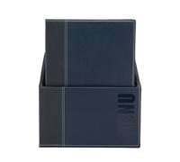 SECURIT - Set da 20 Porta Menu A4 Box Inclusa Linea Trendy - Per Caffè, Ristoranti, Bar - Similpelle - Colore Blu