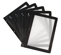 SECURIT - Set da 5 Inserti Per Porta Menu Linea Wood - Per Caffè, Ristoranti, Bar - Formato A4 - Colore Nero