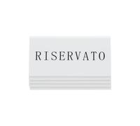 SECURIT - Set da 5 Segnatavolo Riservato - Per Caffè, Ristoranti, Bar - Scritta in Italiano - 5x10x4,5cm - Colore Bianco