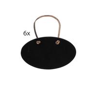 SECURIT - Set da 6 Etichette per Bottiglie - Per Pennarelli a Gesso Liquido - Per Caffè, Ristoranti, Bar, Negozi - Ovale - Cordone e 1 Pennarello Bianco Incluso - 4,5x6,5x0,2cm