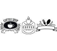 SECURIT - Set di 3 Stencil caffè - 1 Pennarello a Gesso Liquido Incluso