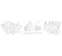 SECURIT - Set di 3 Stencil Musica - Con Pennarello a Gesso Bianco