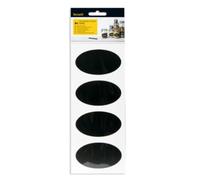 SECURIT - Set di 8 Etichette Autoadesive - Forma Ovale - Colore Nero | Rimovibili e Riutilizzabili - Impermeabili - 4,7x8cm - Per Pennarelli a Gesso