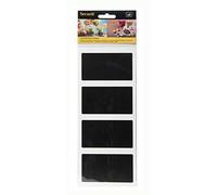 SECURIT - Set di 8 Etichette Autoadesivi - Rettangolari - 4,7x8cm - Nero | Adesivi Riutilizzabili - Impermeabili - Per Gesso Liquido - Per Bar e Pub