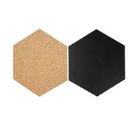 SECURIT - Set mit 4 schwarzen Wandkreidetafel + 3 Korktafeln + Flüssigkreidemarker + Pinnnadeln - Doppelseitige Tafeln - Größe pro Tafel 15,5x18cm