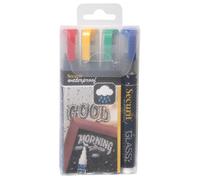 SECURIT - SMA610-V4 - Marcatore a gesso liquido waterproof - punta da 2,00 - 6,00 mm - colori assortiti - Securit - conf. 4 pezzi - 77384 - Conf. da 1 Pz. - SMA610-V4