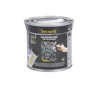 SECURIT - Vernice Acrilica da Lavagna - 250 ml - Nero | A Base d'Acqua - Per Metallo, Vetro, Ceramica, Plastica, Legno - Interno ed Esterno