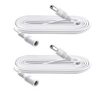 Security-01 Confezione da 2 cavi di prolunga DC da 2 m, spina da 5,5 mm x 2,1 mm, supporta DC 5 V, 6 V, 9 V, 12 V, 24 V, per telecamere di sicurezza, DVR, router, stampante, striscia LED, bianco