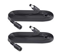 Security-01 Confezione da 2 cavi di prolunga DC da 2 m, spina da 5,5 mm x 2,1 mm, supporta DC 5 V, 6 V, 9 V, 12 V, 24 V, per telecamere di sicurezza, DVR, router, stampante, striscia LED, Nero