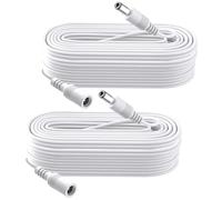 Security-01 Confezione da 2 Cavo di prolunga di alimentazione DC da 8 m, presa 5,5 mm x 2,1 mm, DC 5 V 6 V 9 V 12 V 24 V per telecamere di sicurezza, DVR, router, stampante, striscia LED, Bianco