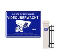 Security Camera Signs - Adhesive Security Warning Plate, Waterproof UV Protected Board, good quality PVC Notice | Eye Catching Guard Lettering, Cars Parking Lots Shops Video Observation Decals