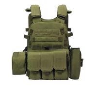 Security Vest - Adjustable Protective Multiple Pouches Chest Rig | Airsoft Security Guard Vest For Paintball, Enforcement Training, Hunting, Outdoor Cosplay Combat Battle (Oxford Cloth)