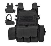 Security Vest - Adjustable Protective Multiple Pouches Chest Rig | Airsoft Security Guard Vest For Paintball, Enforcement Training, Hunting, Outdoor Cosplay Combat Battle (Oxford Cloth)