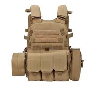 Security Vest - Adjustable Protective Multiple Pouches Chest Rig | Airsoft Security Guard Vest For Paintball, Enforcement Training, Hunting, Outdoor Cosplay Combat Battle (Oxford Cloth)