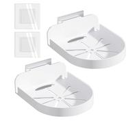 Security Wall Support Brackets - 6 Inch White Monitor Holder Support No Drill Shelf for Stability, Built-In Cable Management with Load Bearing Base, Security Camera Wall Mount Living Room