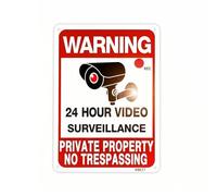 Security Warning Sign Cartello di Avviso, 25.5 X 17.8 Cm, style to 3