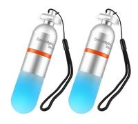 SecurityIng DS01 Mini luce di segnalazione subacquea subacquea da 150 m per immersioni subacquee con batteria AAA, 4 colori opzione di immersione notturna lampeggiante (blu, 2 pezzi)