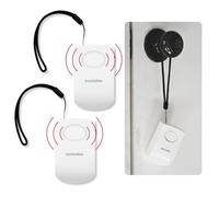 Securityman Allarme per maniglia della porta con allarme portatile a vibrazione da 130 dB quando aperto, perfetto per bambini, bambini, anziani, hotel, viaggi, camera da letto (confezione da 2 pezzi)