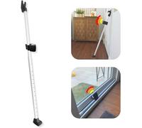 Securityman Barra di sicurezza per porta 2 in 1 con allarme e fermaporta scorrevole, con sirena di allarme forte da 120 dB, ferro resistente e robusto, robusto sulla maggior parte dei pavimenti e