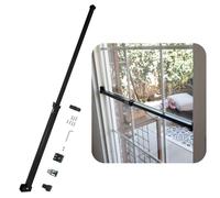 SECURITYMAN Barra di sicurezza per porta scorrevole, a prova di bambino e anti-ascensore, si adatta alla maggior parte delle porte e finestre (48,3-129,5 cm) (nero)