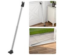 SECURITYMAN Barra di sicurezza regolabile 2 in 1 e barra scorrevole per porta in vetro, realizzata in ferro di alta qualità, perfetta per la sicurezza di casa e appartamento, fermaporta