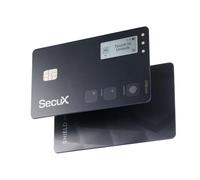 SecuX Shield Bio Crypto Hardware Wallet - Autenticazione biometrica sicura, Scheda di archiviazione a freddo per NFT, Bitcoin, Ethereum, ERC20, BEP20, ecc, nero piatto, compatto