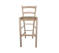 Sedam Srl Sgabello Venezia, in LEGNO MASSELLO, Comodo e Resistente, per Interni ed Esterni, Vari COLORI e SEDUTE Disponibili, ORDINE MINIMO 2 PEZZI (Grezzo, Paglia)