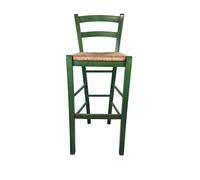 Sedam Srl Sgabello Venezia, in Legno MASSELLO, Comodo e Resistente, per Interni ed Esterni, Vari Colori e SEDUTE Disponibili, Ordine Minimo 2 Pezzi (Verde, Paglia)