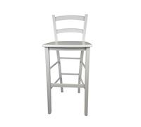 Sedam Srl Sgabello Venezia, in Legno MASSELLO, Comodo e Resistente, per Interni ed Esterni, Vari Colori e SEDUTE Disponibili, Ordine Minimo 2 Pezzi (Laccato Bianco, Massello)